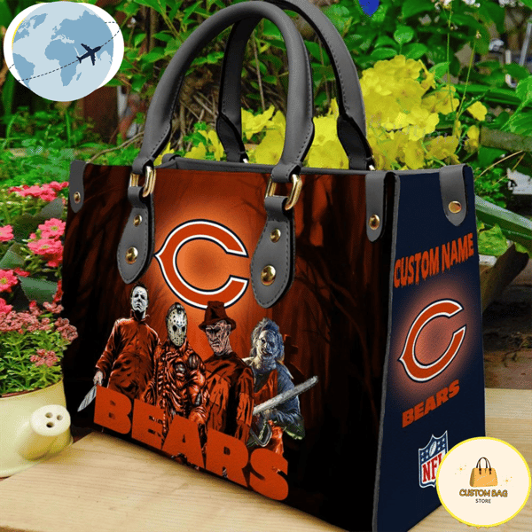 Chicago Bears NFL Halloween Women Leather Hand Bag.jpg