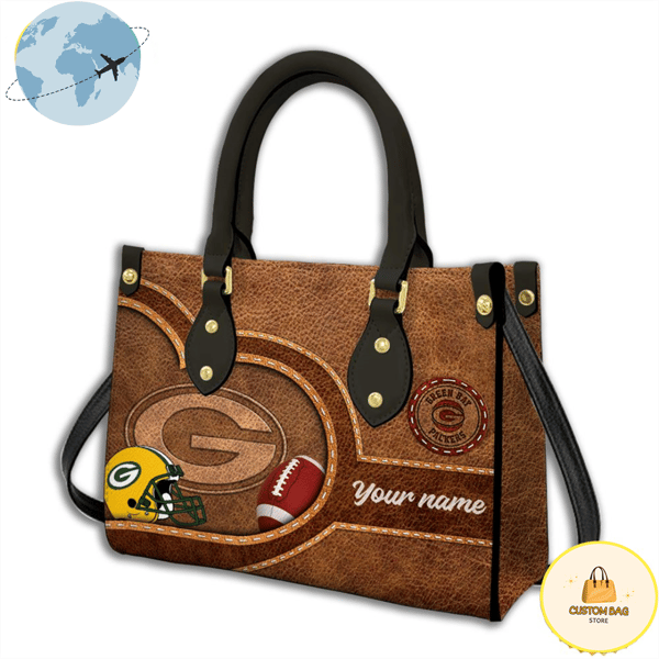 Green Bay Packers Custom Name NFL Leather Bag.jpg