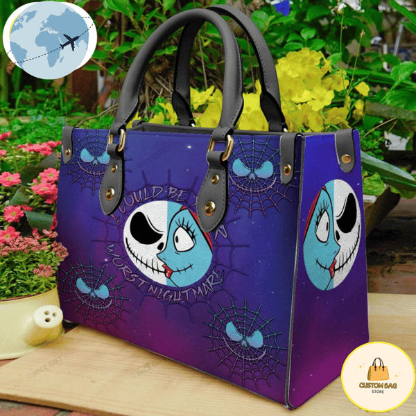 Jack Skellington I Could Be Your Worst Nightmare Leather Bag.jpg