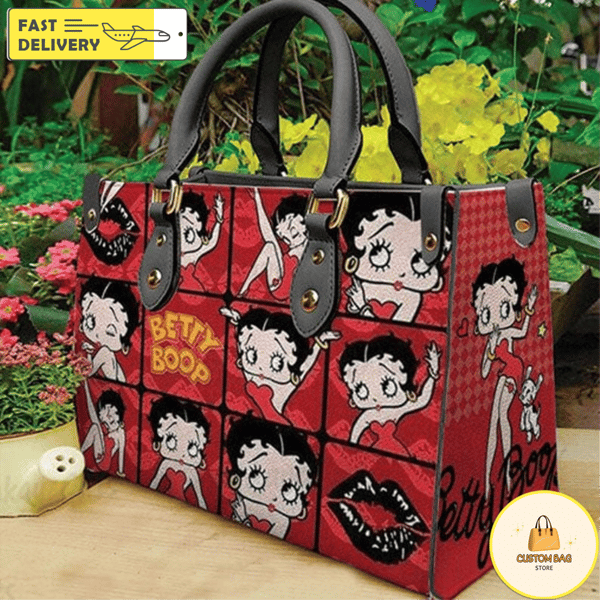 Betty Boop Handbag,  Custom Betty Boop Leather Bag, Betty Boop Shoulder Bag 4.jpg