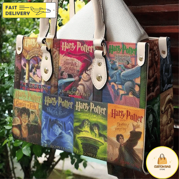 Harry Potter Poster Collection Leather Bag Women Leather Hand Bag, Women Leather Bag, Music Trending Handbag.jpg