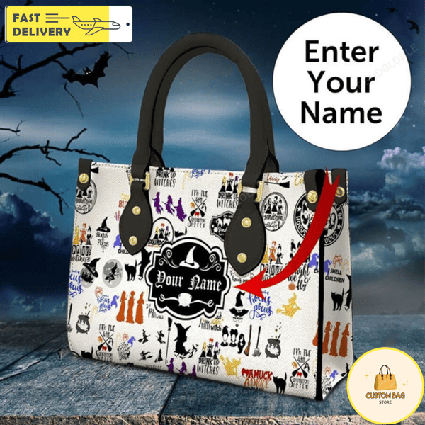 Hocus Pocus Halloween Handbag,Horror Leather Bag,Leather handbag 2.jpg