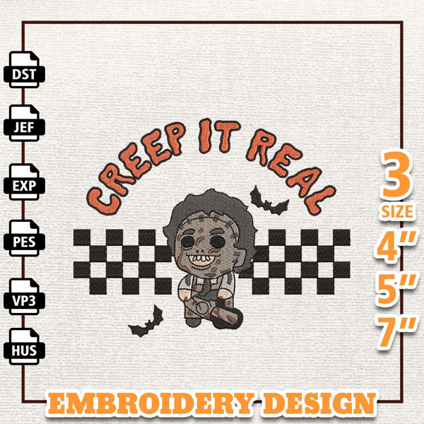 Creep It Real Embroidery Design, Horror Movie Killer Embroidery Design, Fall Halloween Embroidery Machine File, Embroide.jpg