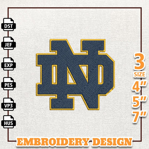 NCAA Notre Dame Fighting Irish, NCAA Team Embroidery Design, NCAA College Embroidery Design, Logo Team Embroidery Design.jpg