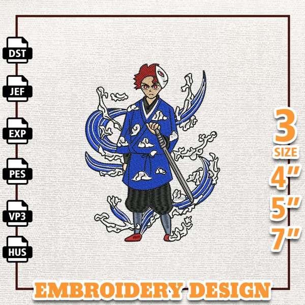 Tanjiro Demon Slayer, Anime Embroidery Design, Anime Machine Embroidery Design, Gift For Anime Fan, Instant Download.jpg