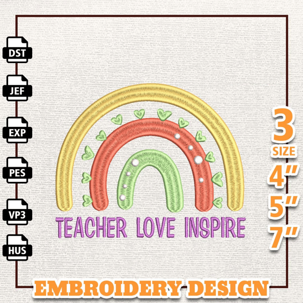 Teach Love Inspire Embroidery Designs, School Life Embroidery Designs, Back To School Embroidery,Teacher Day Embroidery.jpg