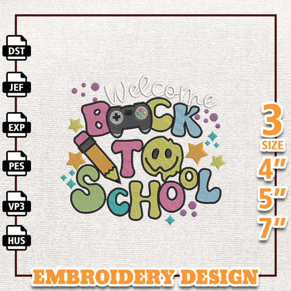 Welcome Back To School Embroidery Design, Back To School Embroidery Design, School Embroidered Sweatshirt, School Quote.jpg