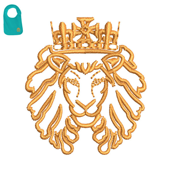 King Lion Embroidery logo for Baby Bib..jpg