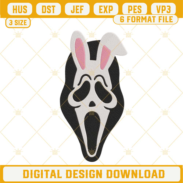 Ghostface Easter Bunny Embroidery Design, Horror Easter Day Embroidery File.jpg