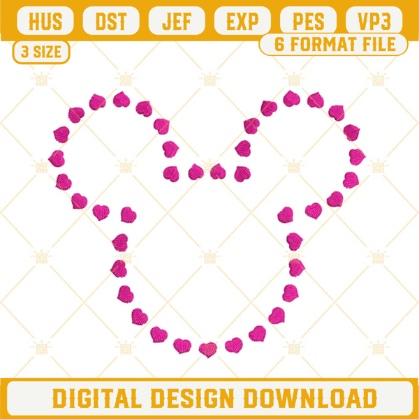 Mickey Head Heart Embroidery Design, Disney Mickey Valentines Embroidery Files.jpg