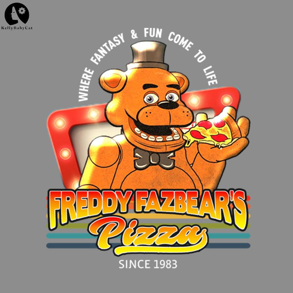 KL141241231-Retro Freddy Fazbears Pizza 1983 Funny Animal PNG download.jpg