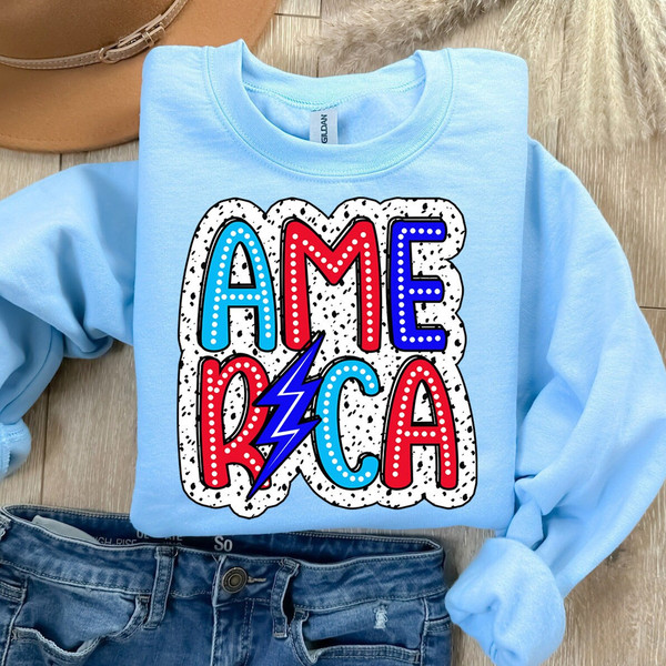 America PNG, 4th of July PNG, Digital Download Png, Bright Doodle, Dalmatian Dots, Independence Day png, Mom Shirt Design, USA Flag Png.jpg