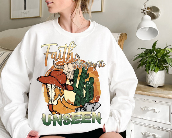 Faith is Trusting the Unseen PNG   Desert, Distressed, Cactus  Sublimation Download  Instant Downloadable  DIGITAL.jpg