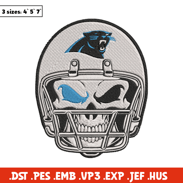 Carolina Panthers Skull Helmet embroidery design, Carolina Panthers embroidery, NFL embroidery, logo sport embroidery. (2).jpg