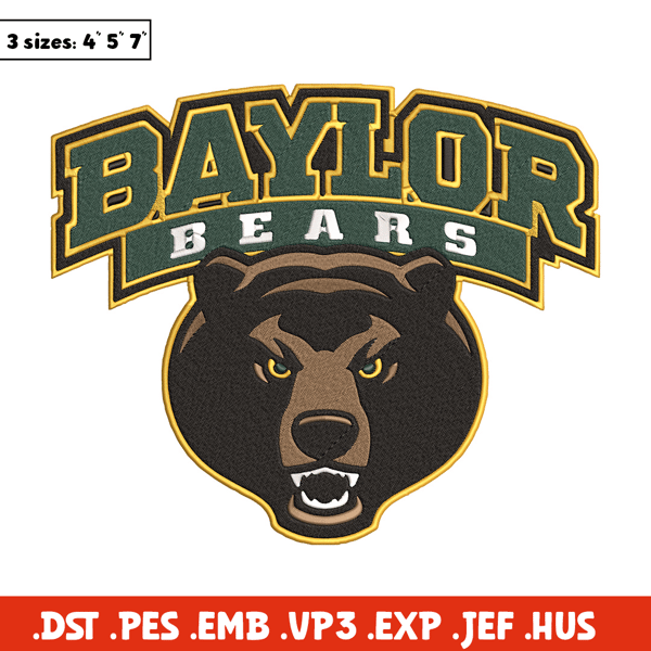 Baylor Bears logo embroidery design,NCAA embroidery,Sport embroidery,logo sport embroidery,Embroidery design.jpg