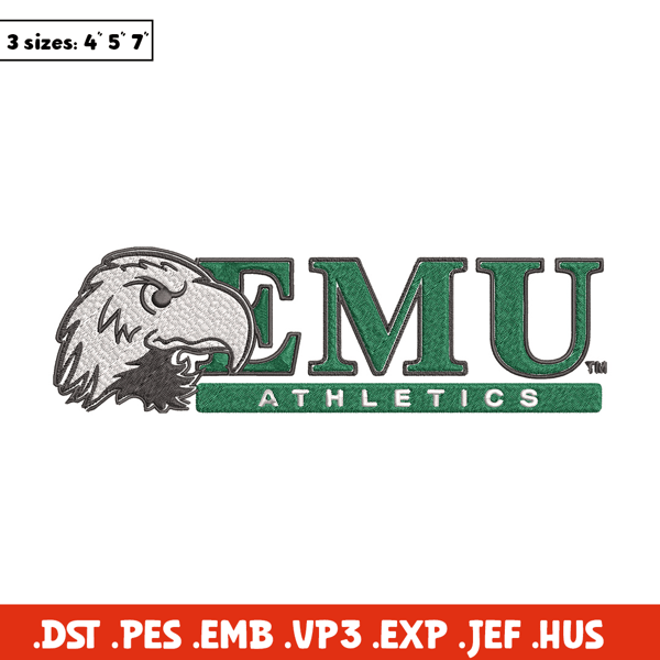 Eastern Michigan logo embroidery design, NCAA embroidery,Embroidery design,Logo sport embroidery, Sport embroidery.jpg