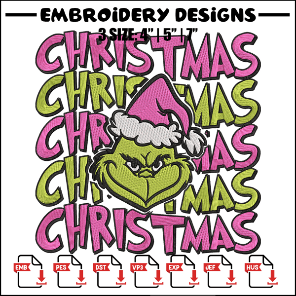 Chrismas Grinch Embroidery Design, Grinch Embroidery, Embroidery File, Chrismas Embroidery, Anime shirt,Digital download.jpg