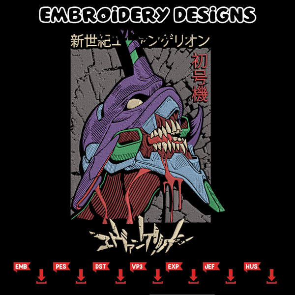 Evangelion robot Embroidery Design, Evangelion Embroidery, Embroidery File,Anime Embroidery,Anime shirt,Digital download.jpg