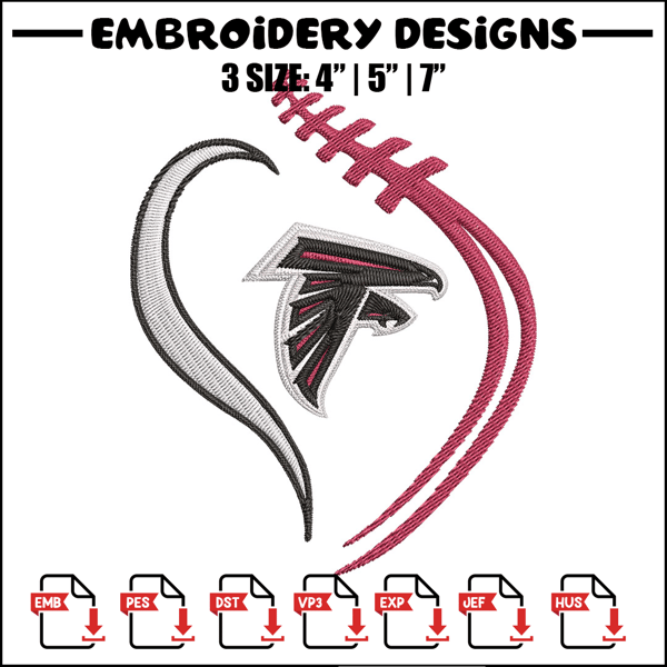 Heart Atlanta Falcons embroidery design, Falcons embroidery, NFL embroidery, sport embroidery, embroidery design.jpg