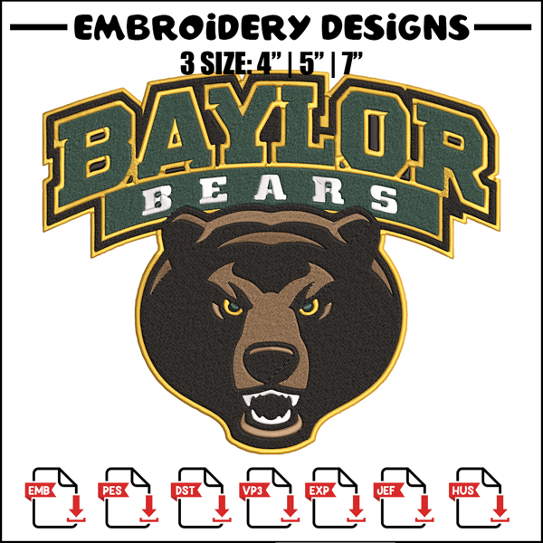 Baylor Bears logo embroidery design,NCAA embroidery,Sport embroidery,logo sport embroidery,Embroidery design.jpg