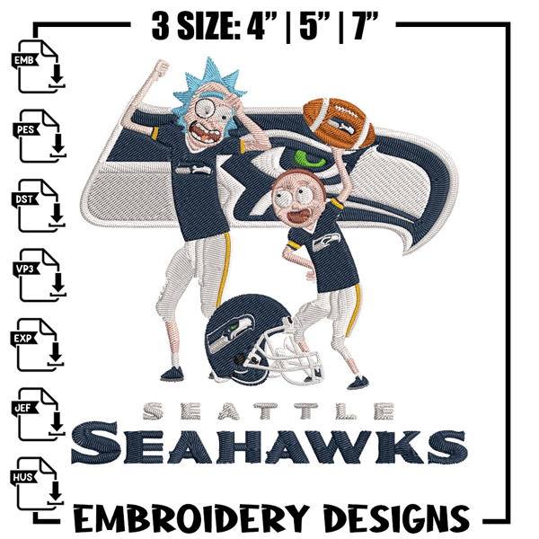 Rick and Morty Seattle Seahawks embroidery design, Seattle Seahawks embroidery, NFL embroidery, logo sport embroidery..jpg