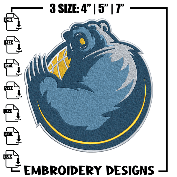 Memphis Grizzlies design embroidery design, NBA embroidery,Sport embroidery, Embroidery design,Logo sport embroidery..jpg