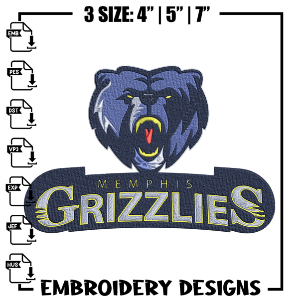 Memphis Grizzlies logo embroidery design, NBA embroidery, Sport embroidery,Embroidery design, Logo sport embroidery..jpg