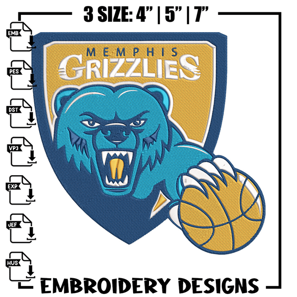 Memphis Grizzlies logo embroidery design, NBA embroidery,Sport embroidery, Embroidery design, Logo sport embroidery.jpg