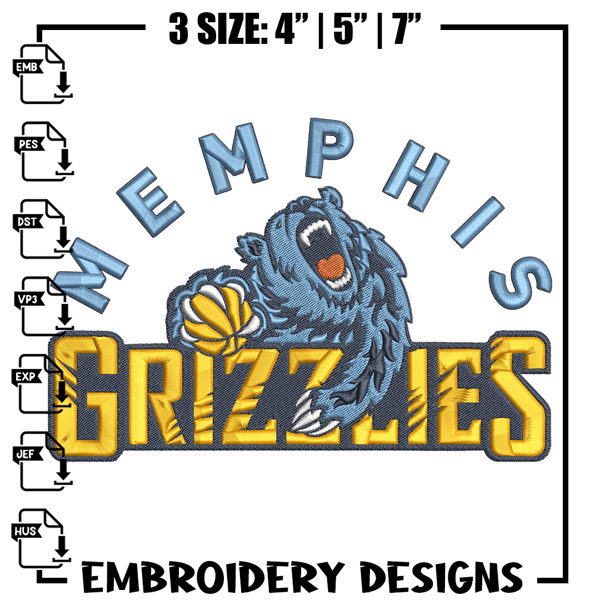 Memphis Grizzlies logo embroidery design, NBA embroidery,Sport embroidery,Embroidery design, Logo sport embroidery..jpg