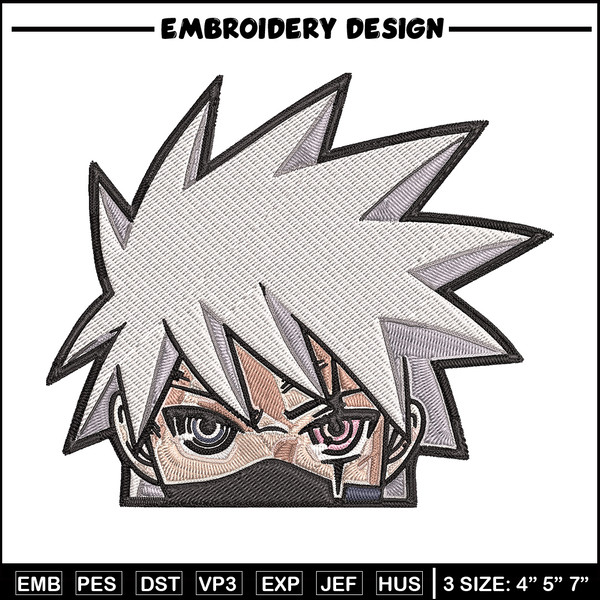 Kakashi Peeker Embroidery Design, Naruto Embroidery, Embroidery File, Anime Embroidery, Anime shirt, Digital download.jpg