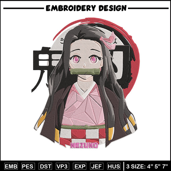 Kamado nezuko Embroidery Design, Demon slayer Embroidery, Embroidery File, Anime Embroidery, Digital download.jpg