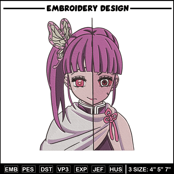 Kanao face Embroidery Design, Demon slayer Embroidery, Embroidery File, Anime Embroidery, Digital download..jpg