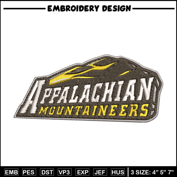 Appalachian State logo embroidery design, NCAA embroidery,Sport embroidery,Embroidery design,Logo sport embroidery.jpg