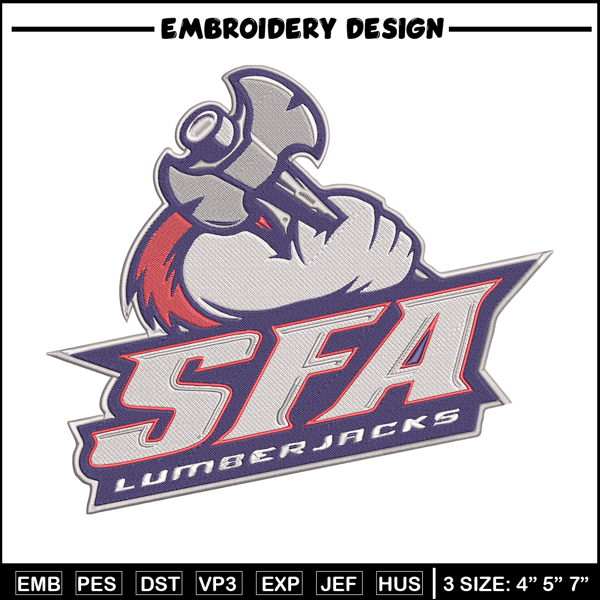 Stephen F. Austin logo embroidery design, NCAA embroidery, Sport embroidery,Logo sport embroidery,Embroidery design.jpg
