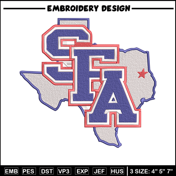 Stephen F. Austin logo embroidery design,NCAA embroidery,Embroidery design, Logo sport embroidery, Sport embroidery.jpg