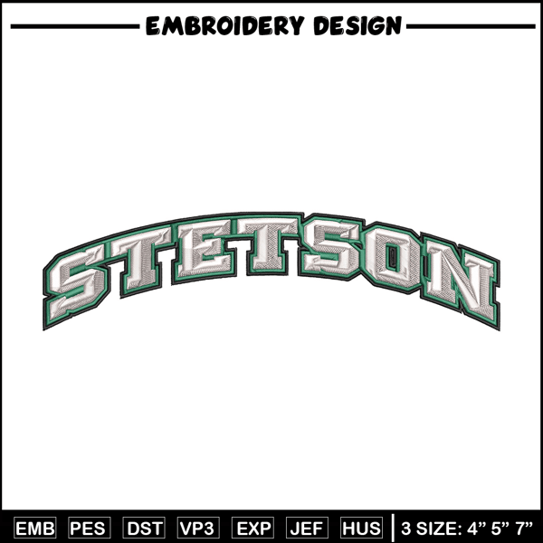 Stetson Hatters logo embroidery design, NCAA embroidery, Embroidery design,Logo sport embroidery,Sport embroidery.jpg