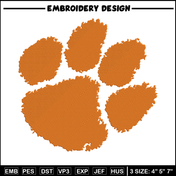 Tiger Paws logo embroidery design, NCAA embroidery, Sport embroidery,Logo sport embroidery,Embroidery design.jpg
