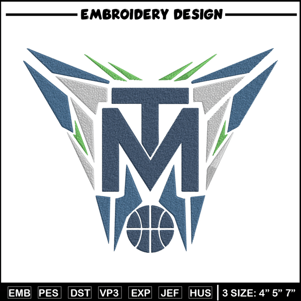 Timberwolves basketball embroidery design, NBA embroidery, Sport embroidery, Embroidery design, Logo sport embroidery.jpg