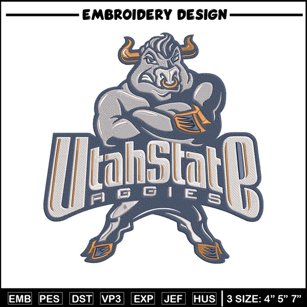 Utah state mascot embroidery design,NCAA embroidery,Sport embroidery, Logo sport embroidery, Embroidery design.jpg