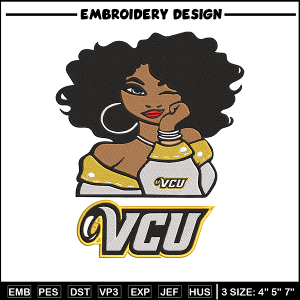 VCU Rams girl embroidery design, NCAA embroidery, Sport embroidery, logo sport embroidery, Embroidery design.jpg