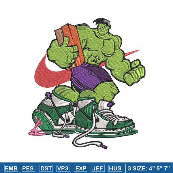 Hulk x nike Embroidery Design, Marvel Embroidery, Embroidery File, Nike Embroidery, Anime shirt, Digital download.jpg