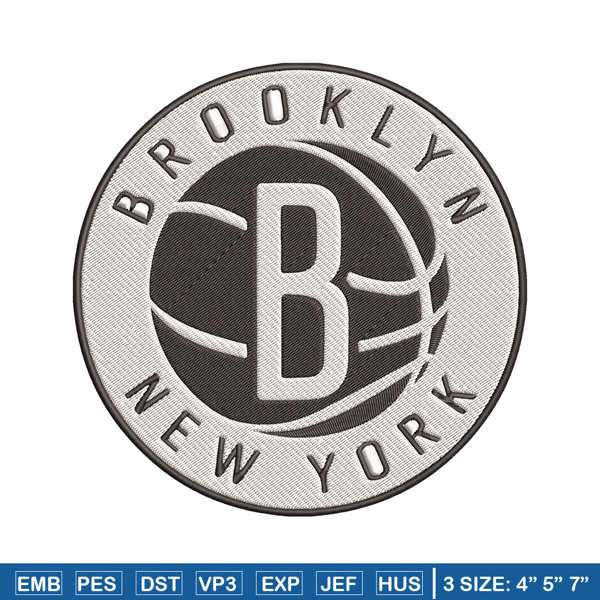 Brooklyn Nets Basketball embroidery design, NBA embroidery,Sport embroidery, Logo sport embroidery, Embroidery design.jpg