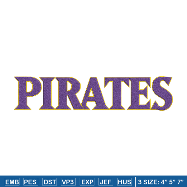 Carolina Pirates logo embroidery design, NCAA embroidery, Embroidery design, Logo sport embroidery, Sport embroidery..jpg