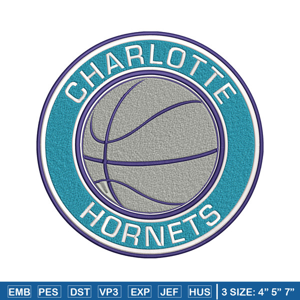 Charlotte Hornets Logo embroidery design, NBA embroidery, Sport embroidery, Embroidery design, Logo sport embroidery..jpg