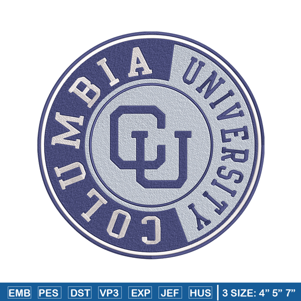 Columbia University logo embroidery design, NCAA embroidery, Sport embroidery,logo sport embroidery,Embroidery design..jpg