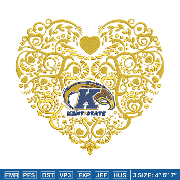 Kent State heart embroidery design, Sport embroidery, logo sport embroidery, Embroidery design,NCAA embroidery.jpg