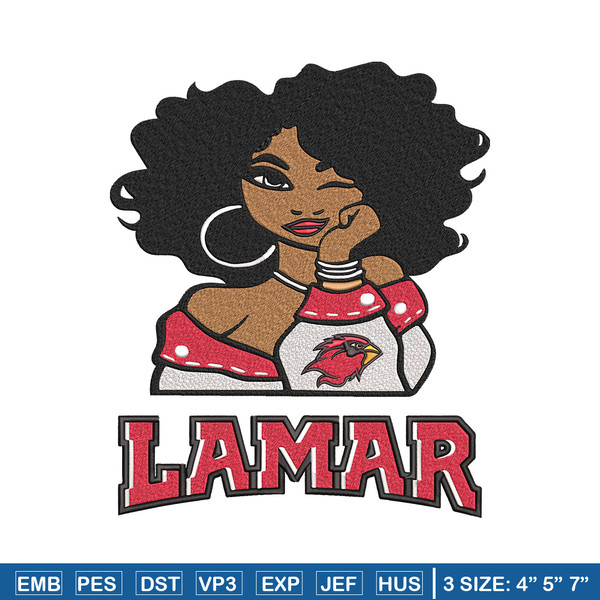 Lamar University girl embroidery design, NCAA embroidery, Embroidery design, Logo sport embroidery,Sport embroidery.jpg
