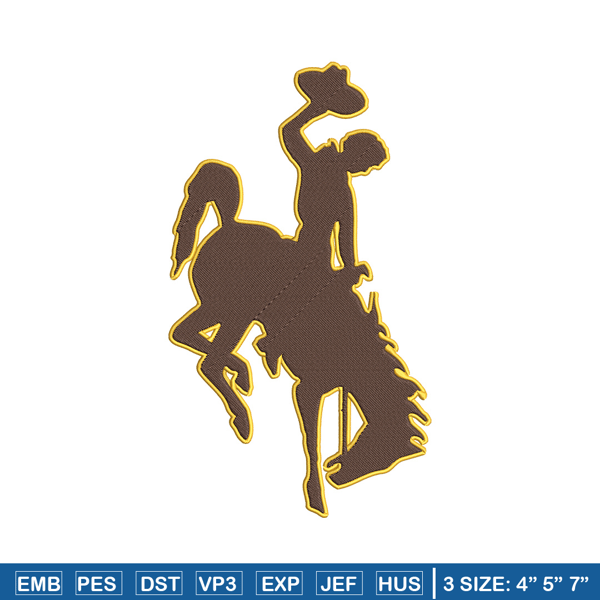 Wyoming Cowboys logo embroidery design, NCAA embroidery,Sport embroidery, Logo sport embroidery, Embroidery design..jpg