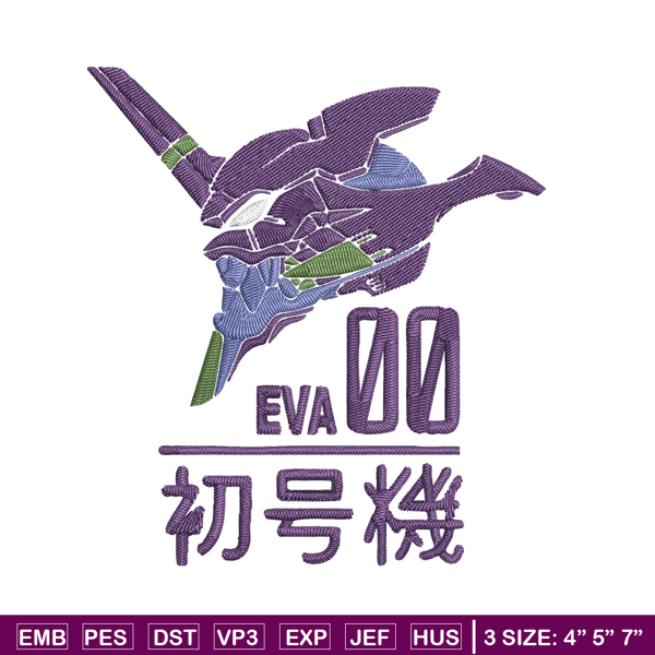 Eva 00 Evangelion Embroidery Design, Evangelion Embroidery,Embroidery File,Anime Embroidery,Anime shirt,Digital download.jpg