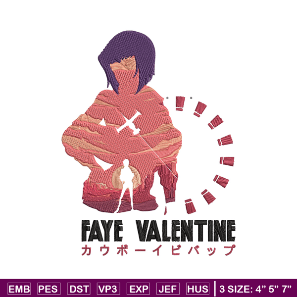 Faye Valentine Embroidery Design, Cowboy bebop Embroidery, Embroidery File,Anime Embroidery,Anime shirt,Digital download.jpg